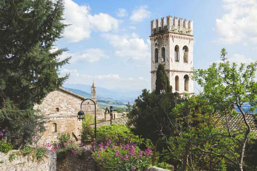 The charm of the Assisi medieval village in Umbria, Italy